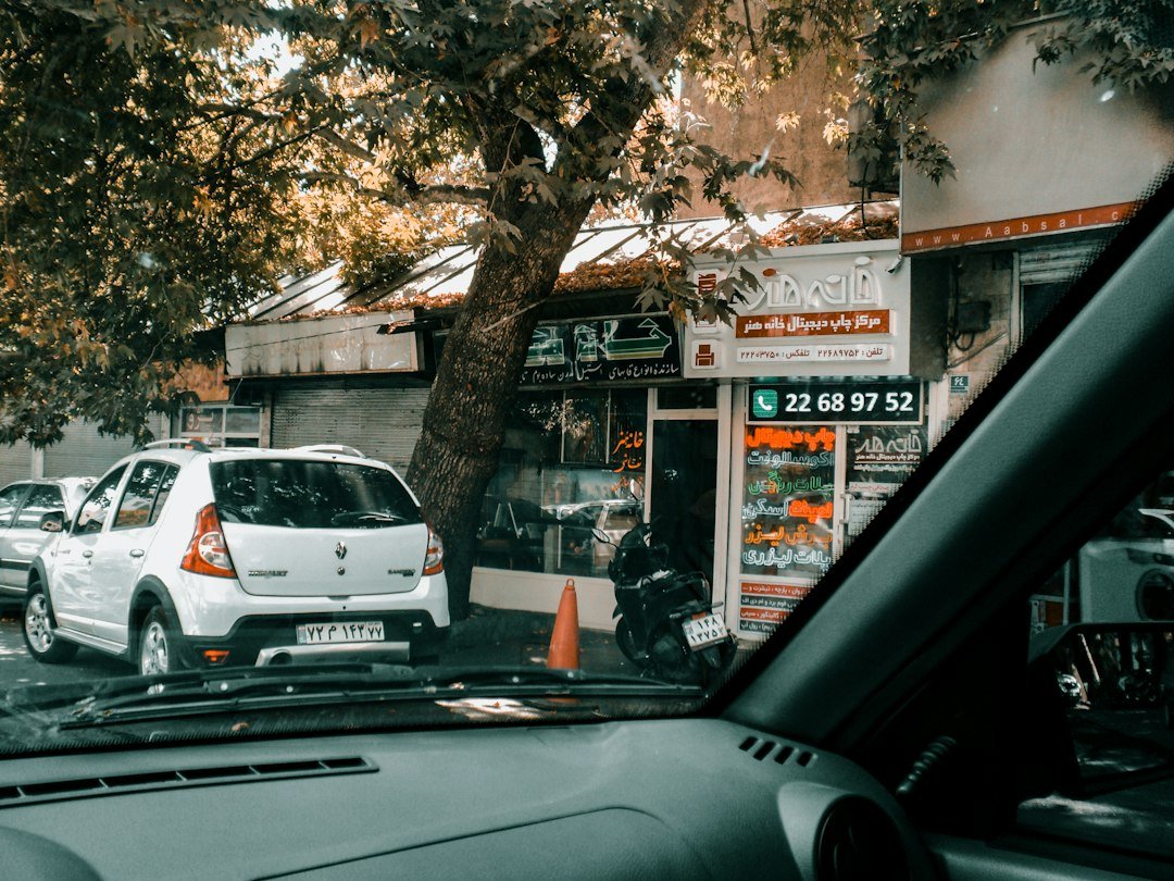 Vue depuis le siège conducteur, un après-midi d'automne. Photo de mdreza jalali, Unsplash.
